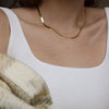 Snake Herringbone Chain Gold Necklace