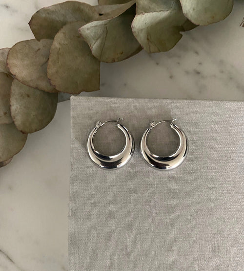 Zuri Silver Hoop Earrings