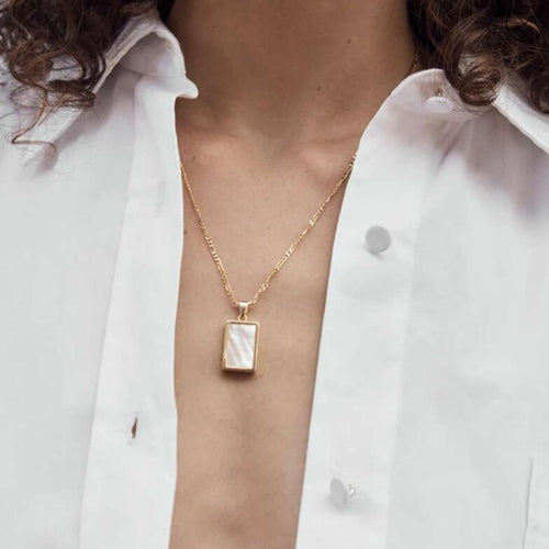 Leah White Pendant Necklace